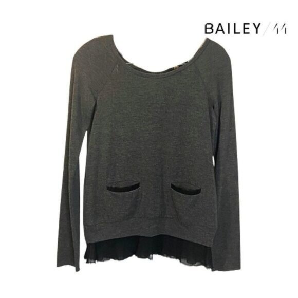 Bailey 44 Women's Ruffle Trim Pullover Long Sleeves Sweater - Picture 1 of 7
